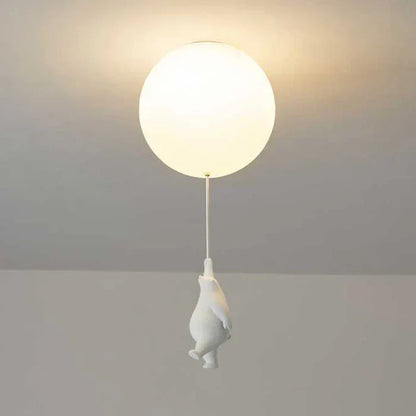 CloudBear Loftlampe til Børneværelse med Bjørn, Ballon og Integreret LED
