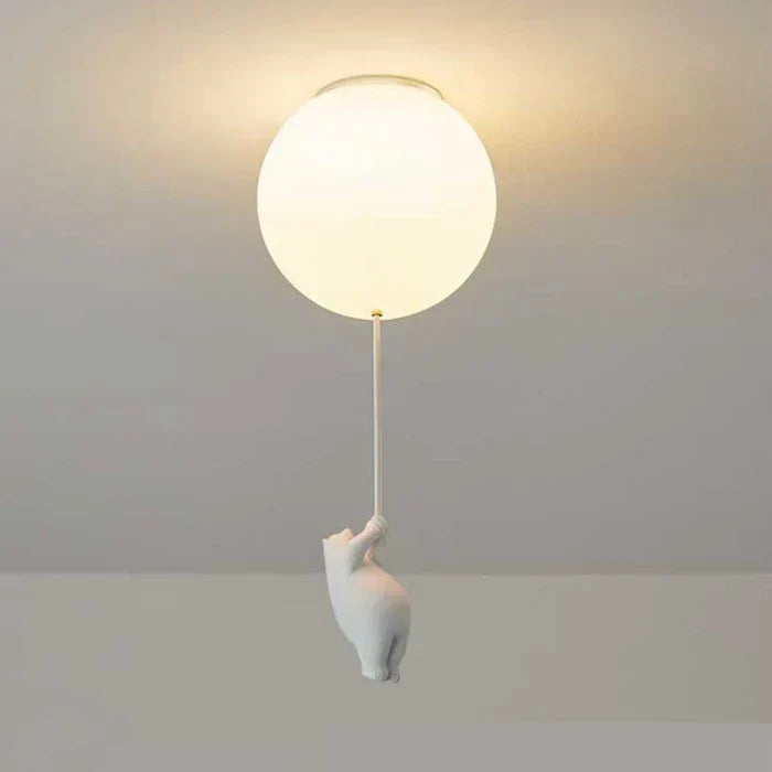 CloudBear Loftlampe til Børneværelse med Bjørn, Ballon og Integreret LED