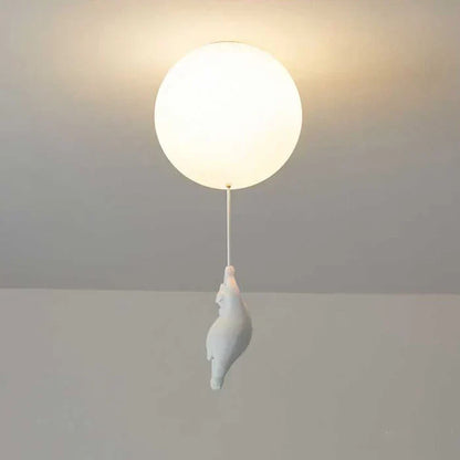 CloudBear Loftlampe til Børneværelse med Bjørn, Ballon og Integreret LED