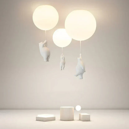 CloudBear Loftlampe til Børneværelse med Bjørn, Ballon og Integreret LED