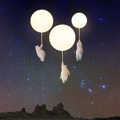 CloudBear Loftlampe til Børneværelse med Bjørn, Ballon og Integreret LED