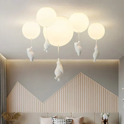 CloudBear Loftlampe til Børneværelse med Bjørn, Ballon og Integreret LED