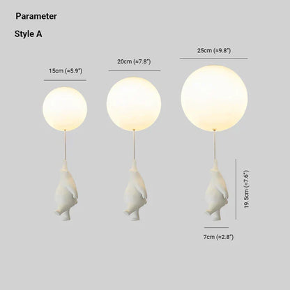CloudBear Loftlampe til Børneværelse med Bjørn, Ballon og Integreret LED