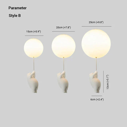 CloudBear Loftlampe til Børneværelse med Bjørn, Ballon og Integreret LED