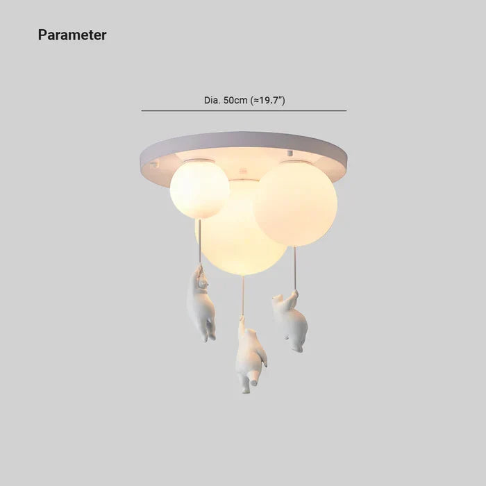 CloudBear Loftlampe til Børneværelse med Bjørn, Ballon og Integreret LED