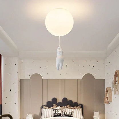 CloudBear Loftlampe til Børneværelse med Bjørn, Ballon og Integreret LED