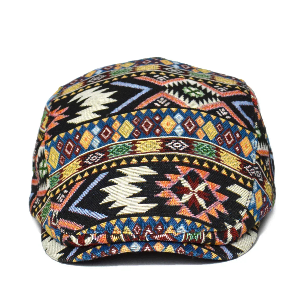 Farverig retro flatcap i åndbar bomuld med justerbar pasform til alle årstider