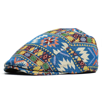 Farverig retro flatcap i åndbar bomuld med justerbar pasform til alle årstider