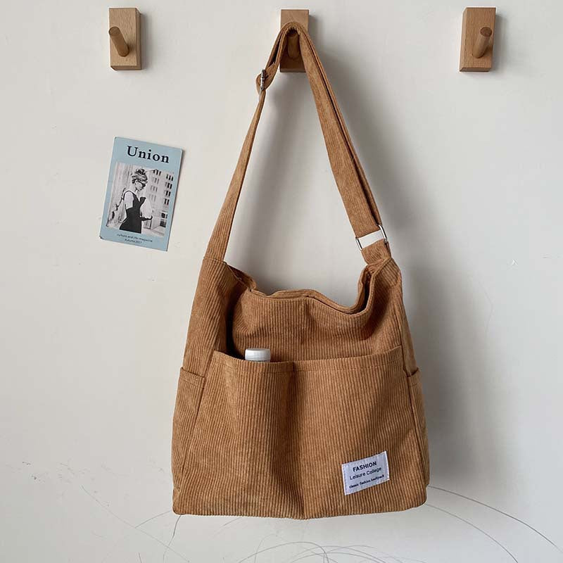 Cord canvas crossbody taske – stilfuld skuldertaske til hverdagsbrug
