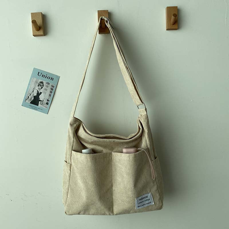 Cord canvas crossbody taske – stilfuld skuldertaske til hverdagsbrug