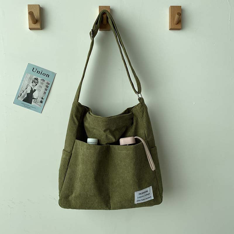 Cord canvas crossbody taske – stilfuld skuldertaske til hverdagsbrug