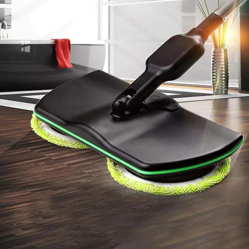 Ledningsfri Elektrisk Gulvmoppe med Genopladeligt Batteri og Dobbelt Roterende Moppehoveder