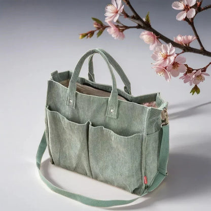 CordoTote Klassisk Fløjls Skuldertaske Rummelig Tote Bag til Hverdagsbrug
