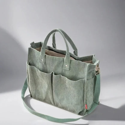 CordoTote Klassisk Fløjls Skuldertaske Rummelig Tote Bag til Hverdagsbrug