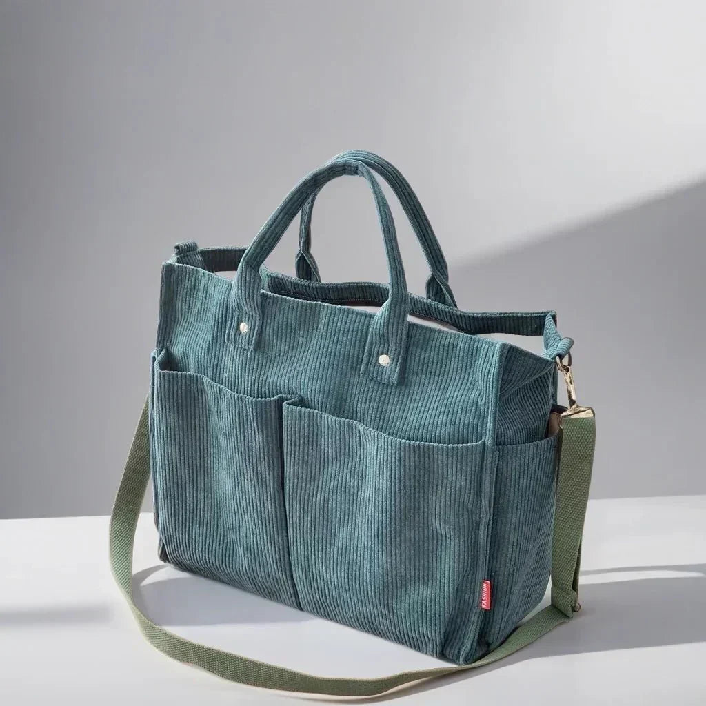 CordoTote Klassisk Fløjls Skuldertaske Rummelig Tote Bag til Hverdagsbrug