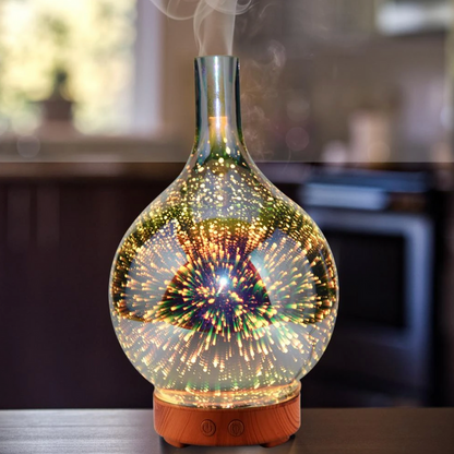 CosmicBreeze Aromaterapidiffuser med LED-Lys, Duftmist og Luftfugter