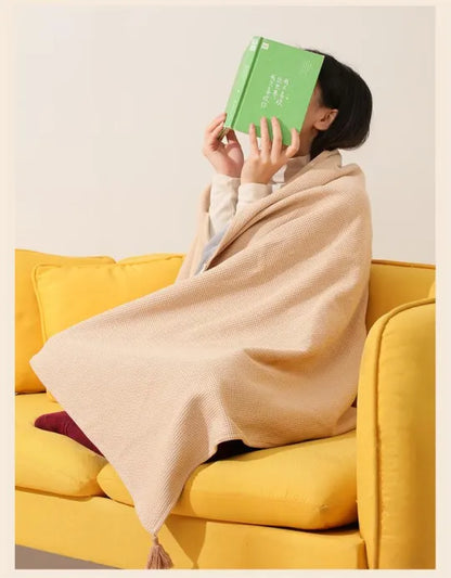 CozyHeat Bærbart Elektrisk Tæppe med USB, Genopladeligt og Blødt Fleece