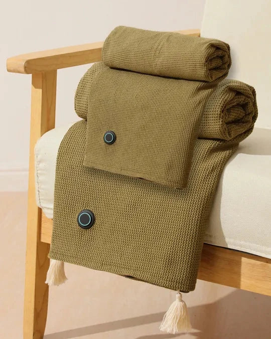 CozyHeat Bærbart Elektrisk Tæppe med USB, Genopladeligt og Blødt Fleece