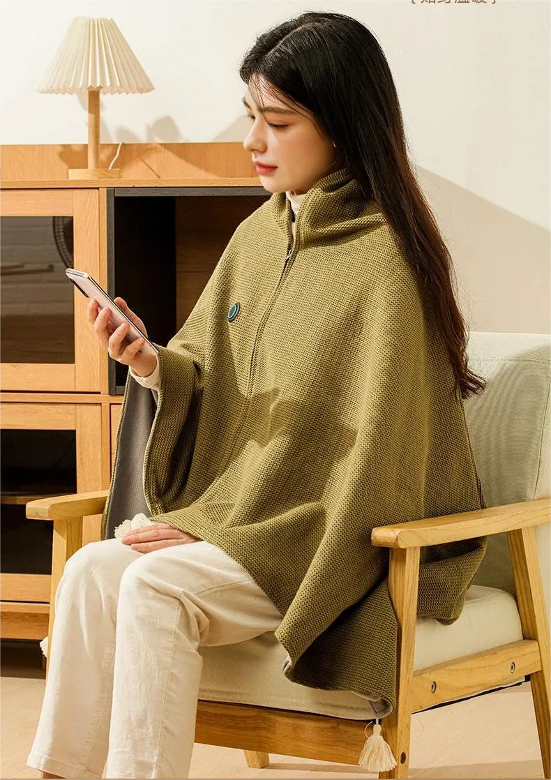 CozyHeat Bærbart Elektrisk Tæppe med USB, Genopladeligt og Blødt Fleece
