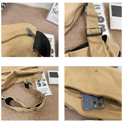 CrossStream Canvas Messenger Slingtaske Stilfuld Skuldertaske til Hverdagsbrug