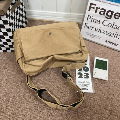 CrossStream Canvas Messenger Slingtaske Stilfuld Skuldertaske til Hverdagsbrug