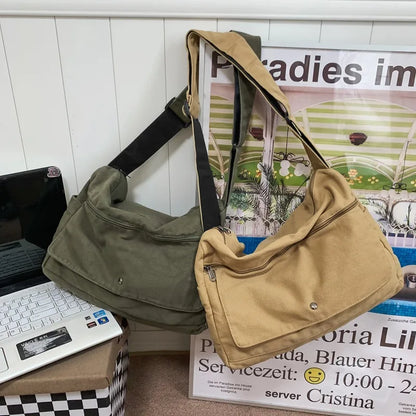 CrossStream Canvas Messenger Slingtaske Stilfuld Skuldertaske til Hverdagsbrug