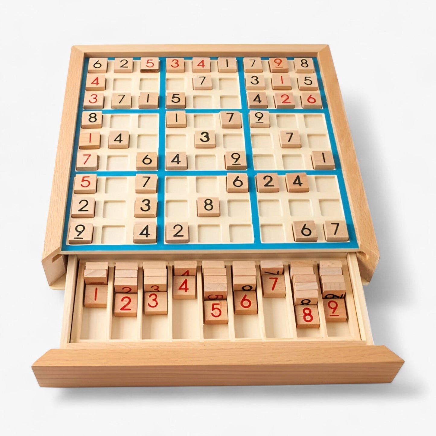 Daan Sudoku Brætspil i Træ med Opbevaringsskuffe