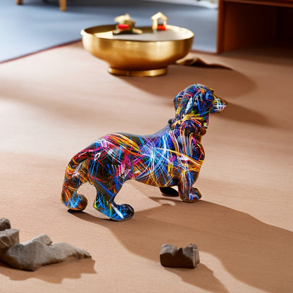 Farverig Gravhund Figur til Dekoration