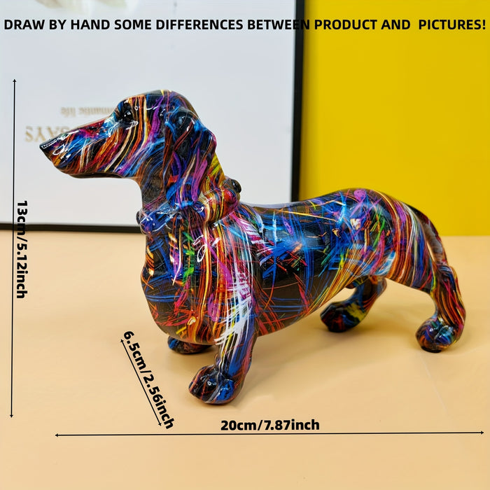 Farverig Gravhund Figur til Dekoration