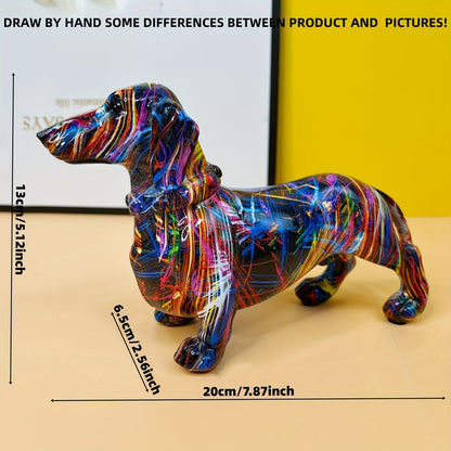 Farverig Gravhund Figur til Dekoration
