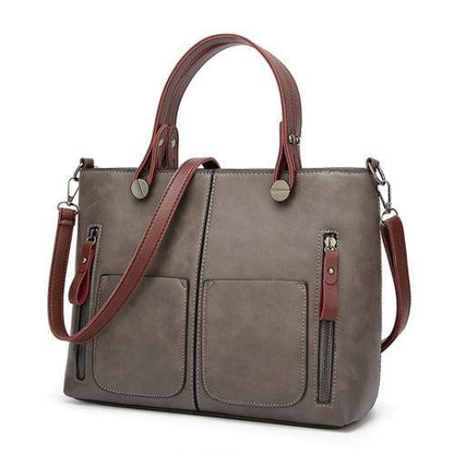Dapowa – Vintage PU-Læder Skuldertaske til Kvinder med Justerbar Crossbody-Rem