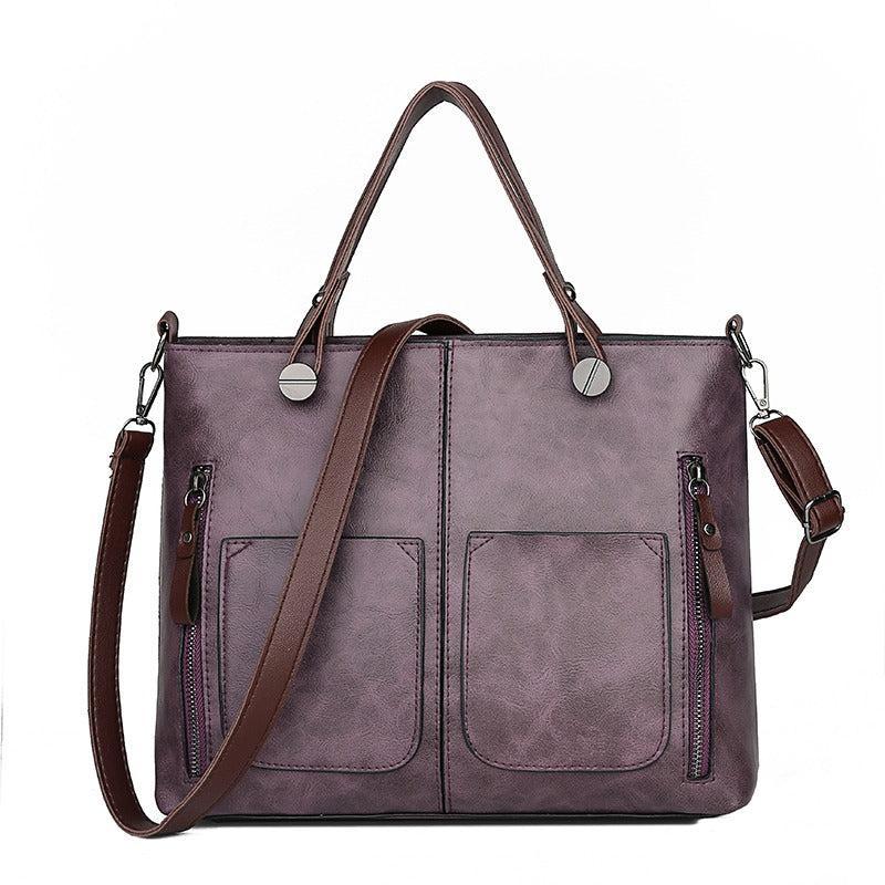 Dapowa – Vintage PU-Læder Skuldertaske til Kvinder med Justerbar Crossbody-Rem