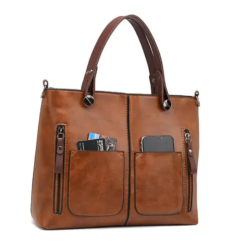 Dapowa – Vintage PU-Læder Skuldertaske til Kvinder med Justerbar Crossbody-Rem