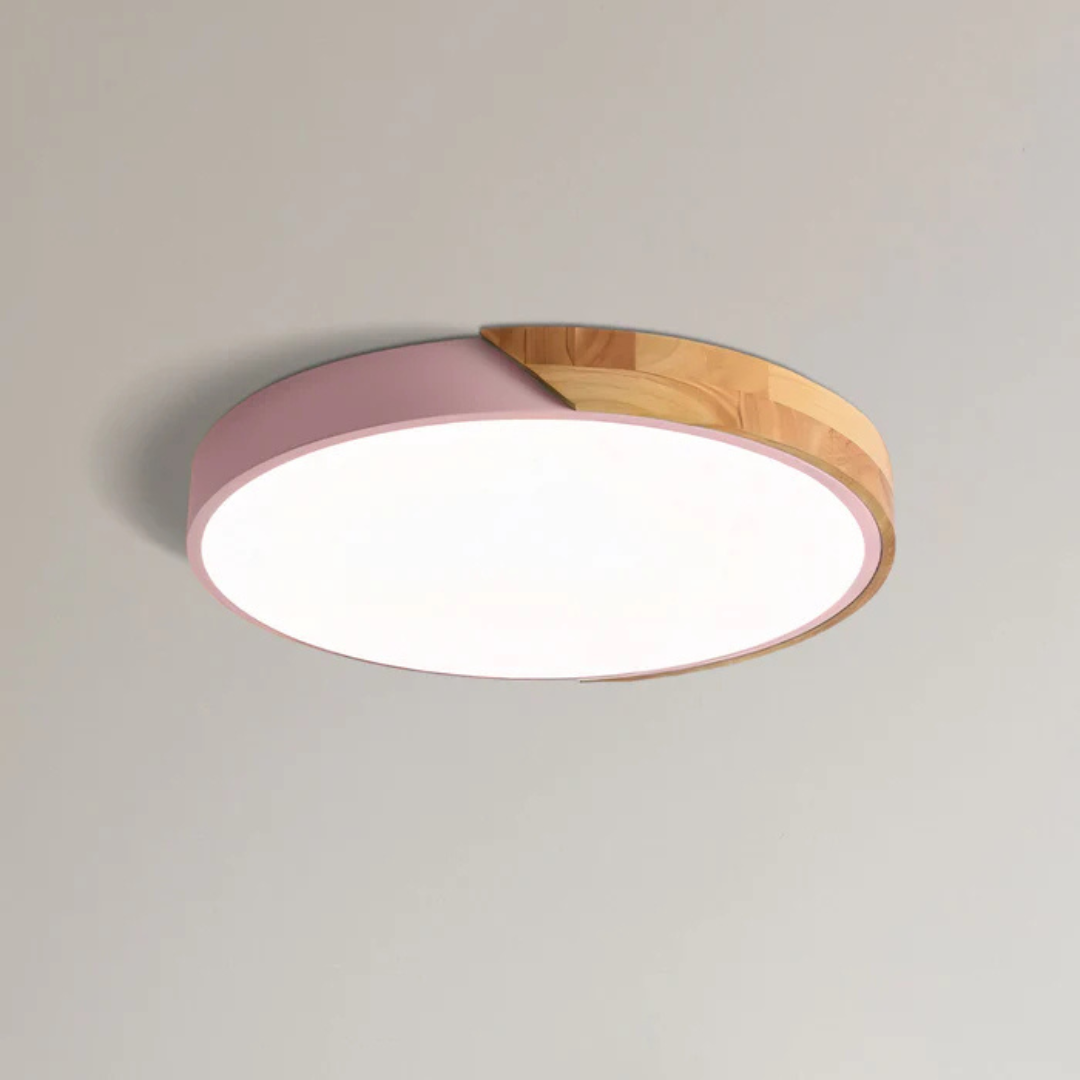 Delos Skandinavisk Loftlampe i Træ med Integreret LED-belysning