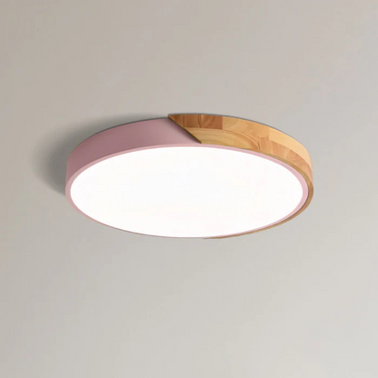 Delos Skandinavisk Loftlampe i Træ med Integreret LED-belysning