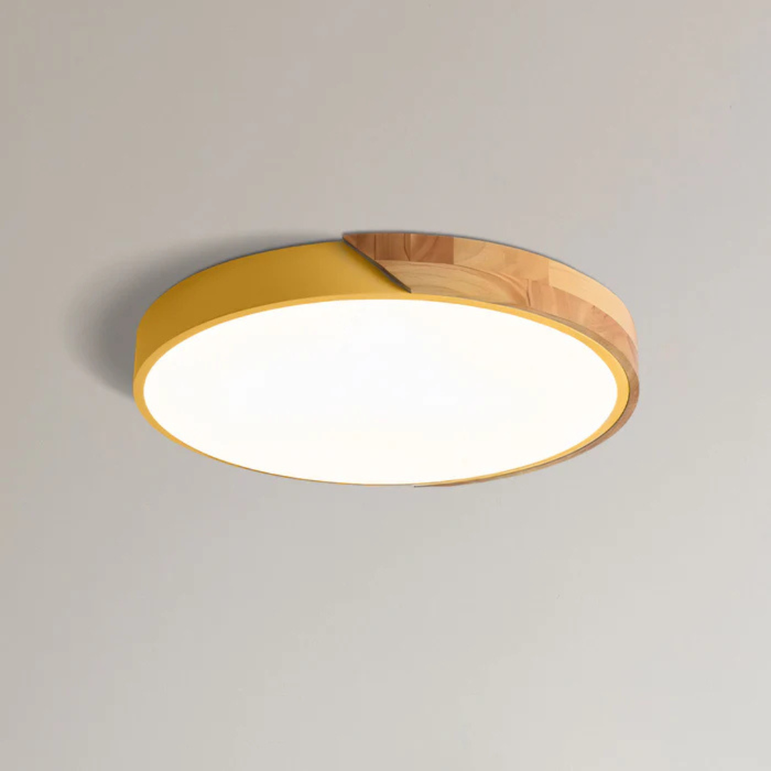Delos Skandinavisk Loftlampe i Træ med Integreret LED-belysning