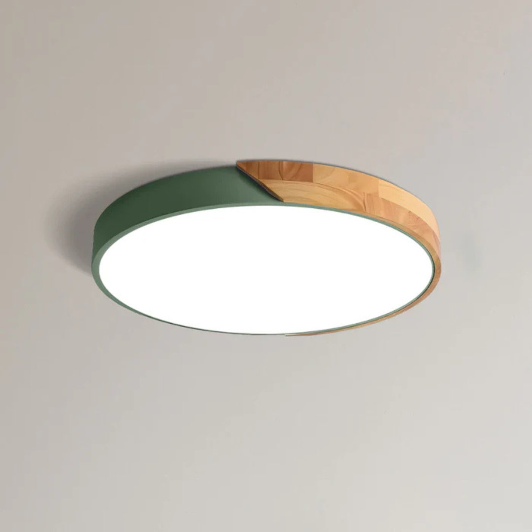 Delos Skandinavisk Loftlampe i Træ med Integreret LED-belysning