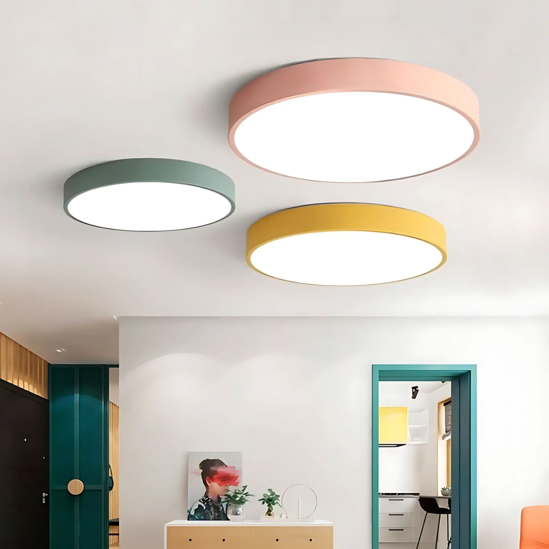 Delos Skandinavisk Loftlampe i Træ med Integreret LED-belysning