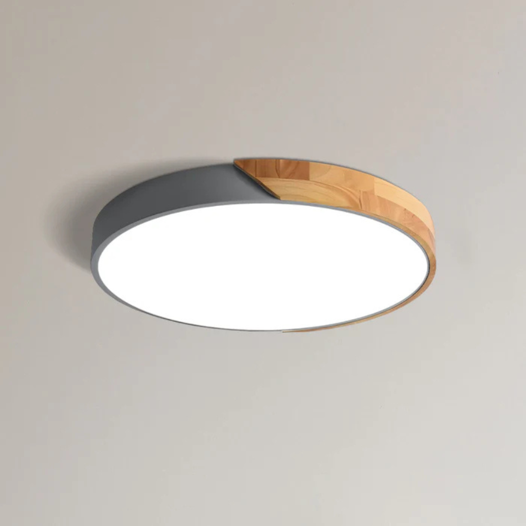 Delos Skandinavisk Loftlampe i Træ med Integreret LED-belysning