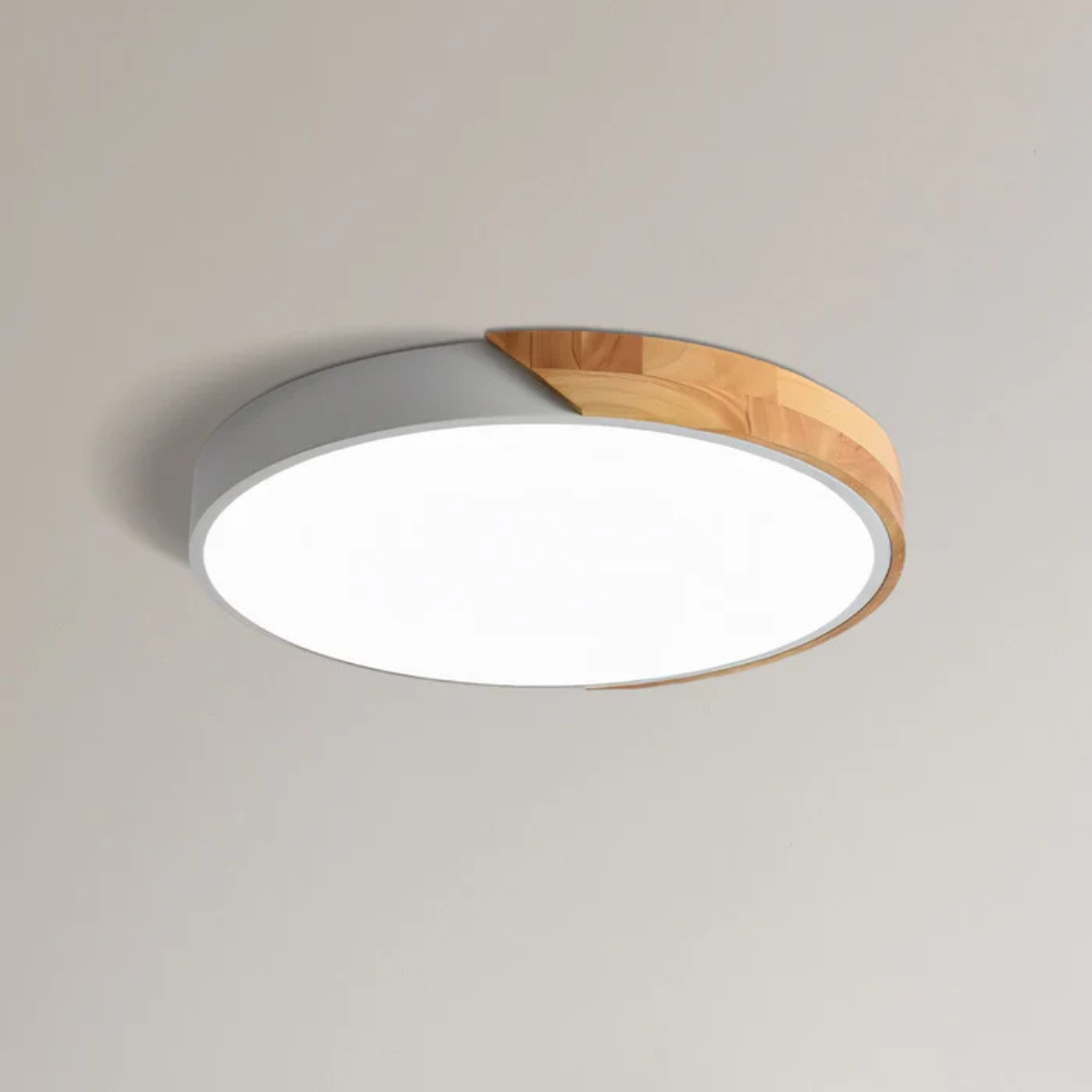 Delos Skandinavisk Loftlampe i Træ med Integreret LED-belysning