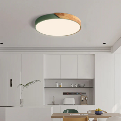 Delos Skandinavisk Loftlampe i Træ med Integreret LED-belysning