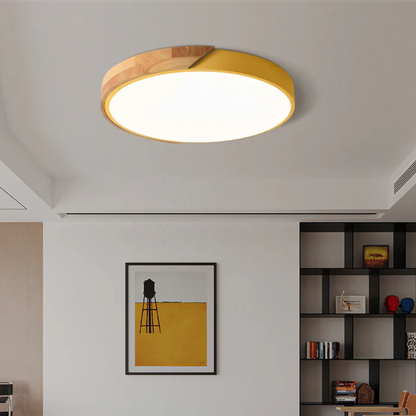 Delos Skandinavisk Loftlampe i Træ med Integreret LED-belysning