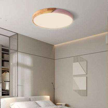 Delos Skandinavisk Loftlampe i Træ med Integreret LED-belysning