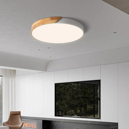 Delos Skandinavisk Loftlampe i Træ med Integreret LED-belysning
