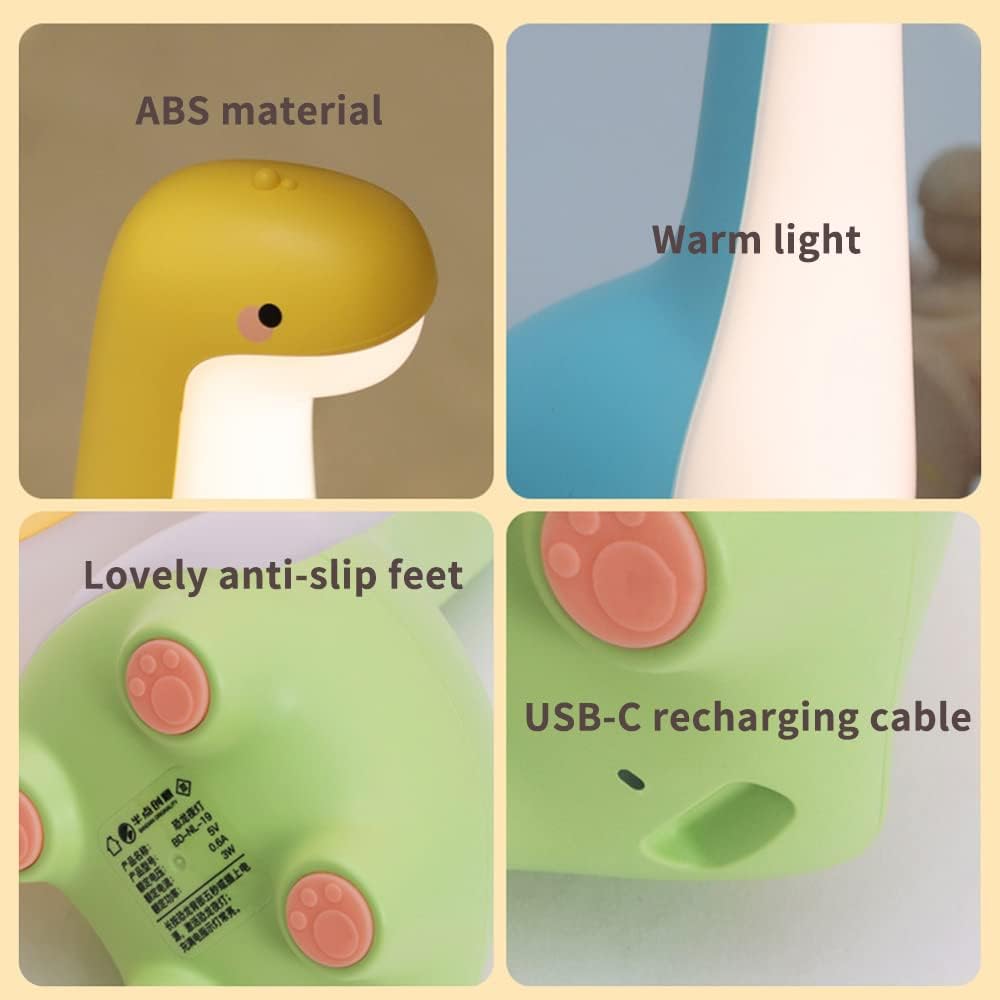 DinoSnug Dinosaur Natlampe med Blødt LED-Lys til Børn