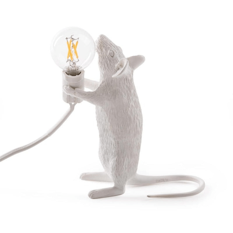 Doctor Mousey designer muse-lampe med LED til bord og hylde