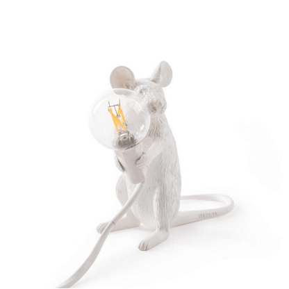 Doctor Mousey designer muse-lampe med LED til bord og hylde