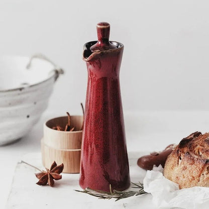 EcoPour olieflaske i glas med drypfri tud, oliedispenser og elegant køkkendesign