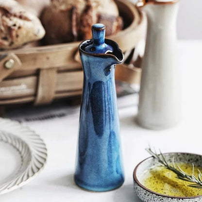EcoPour olieflaske i glas med drypfri tud, oliedispenser og elegant køkkendesign