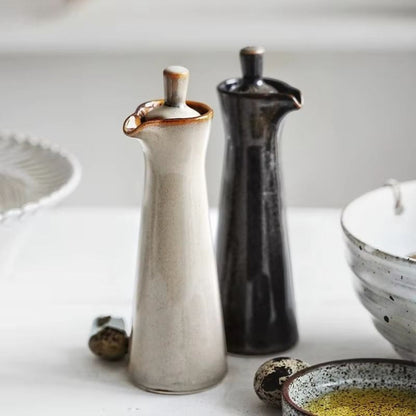 EcoPour olieflaske i glas med drypfri tud, oliedispenser og elegant køkkendesign